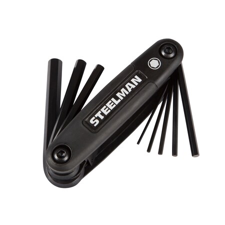 STEELMAN 8-Piece Folding Hex Key Set, Metric (MM) 41930